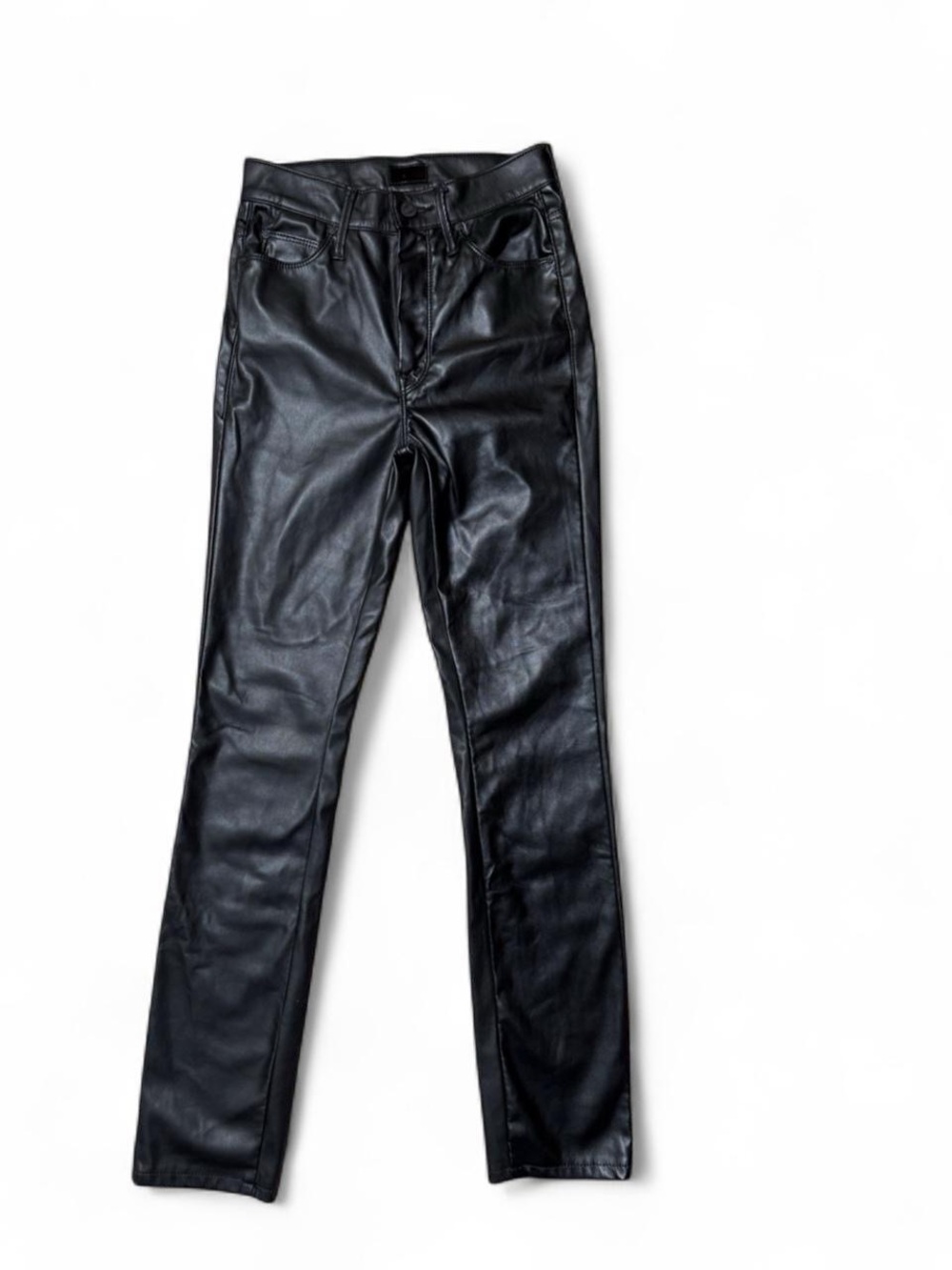 MOTHER Black Faux Leather Jeans - Size 25